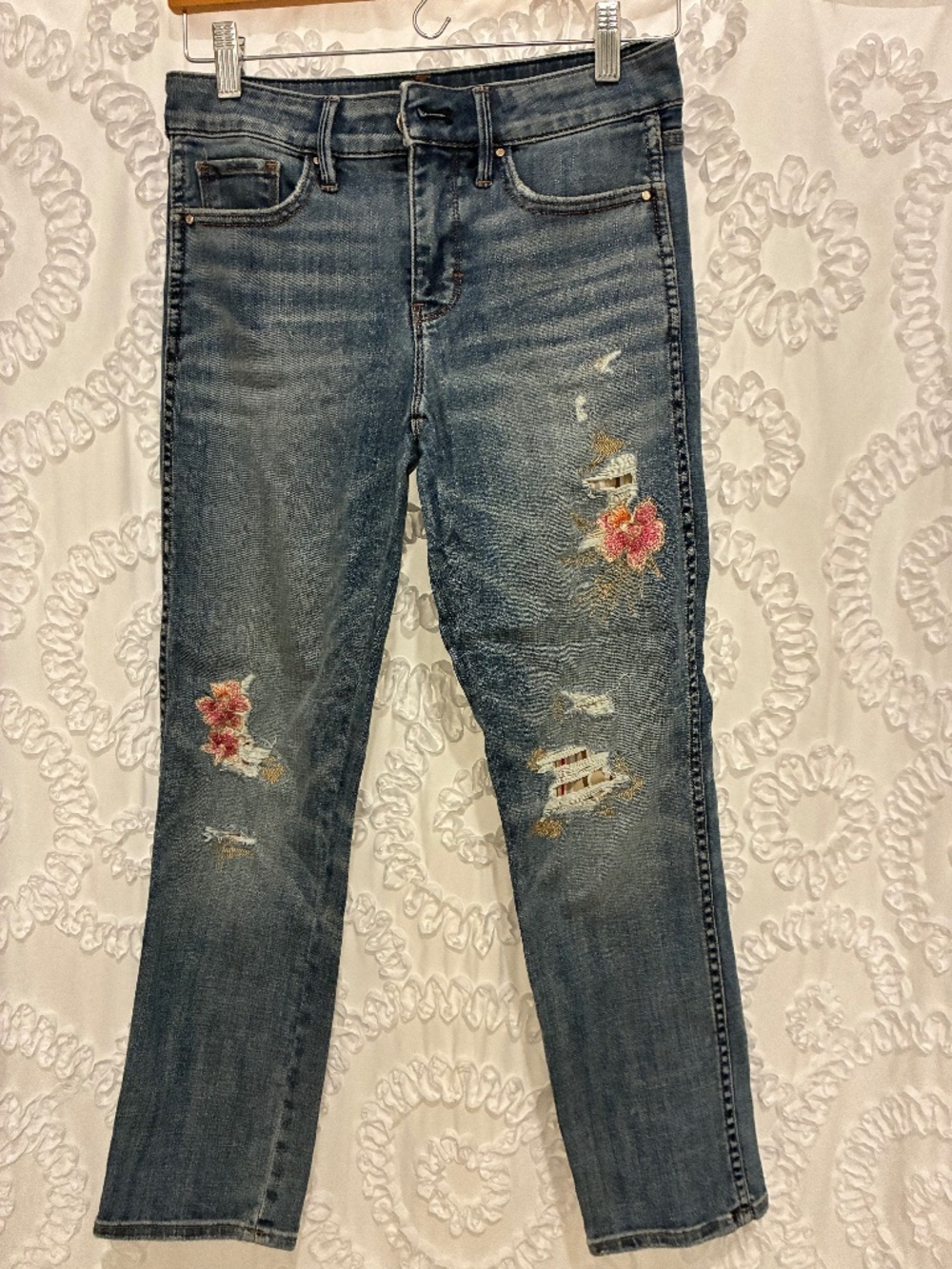 WHBM slim floral jeans sz 2